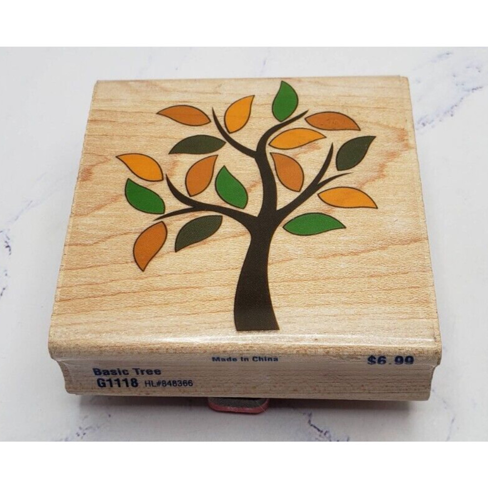 Stampabilities Autumn Fall Basic Tree Wood Mounted Rubber Stamp G1118